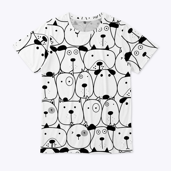 Dogs Faces All Over Tee new | Premium Unisex T-Shirt, Trending Graphic Tee